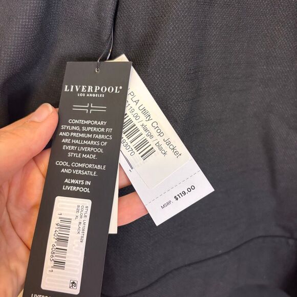 New Liverpoool Black Zip Up and Button Front Cropped Jacket XL - Picture 8 of 8